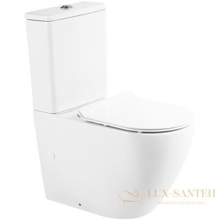 унитаз компакт belbagno sfera-r bb2141cpr/bb2111sc без бачка с сиденьем микролифт, белый