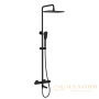 душевая система термостатическая для ванны lemark ursus lm7272bl, черный матовый