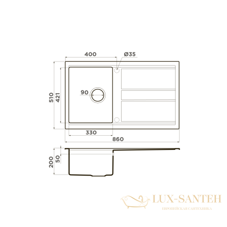 кухонная мойка omoikiri kitagawa 86-wh artceramic х белый, 4993493