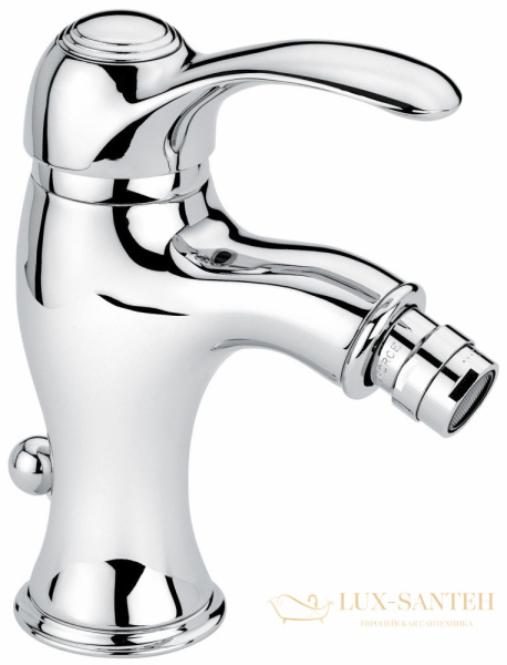 однорычажный смеситель emmevi harmony 22004/bc для биде с донным клапаном, белый-хром