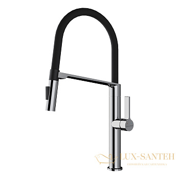 смеситель для кухни с гибким изливом paulmark barrel ba214029-cr, хром