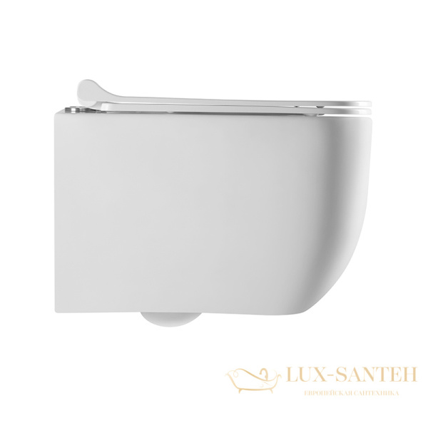 унитаз подвесной безободковый charus pinto rimless ewc700-126w, с быстросъемной крышкой с сиденьем, микролифт,белый глянцевый