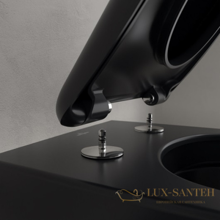унитаз подвесной villeroy&boch antao 4674t0r7 pure black ceramicplus, безободковый, торнадо, черный матовый