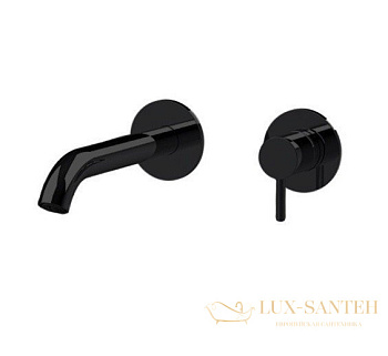 смеситель для раковины встраиваемый almar e210053.mb, внешняя часть, излив 130-155 черный матовый