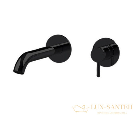 смеситель для раковины встраиваемый almar e210053.mb, внешняя часть, излив 130-155 черный матовый