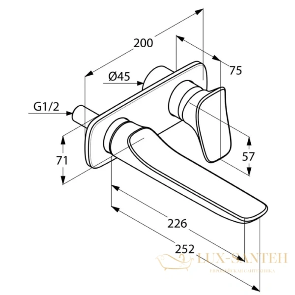 смеситель для раковины kludi ambienta 532450575 для раковины, хром