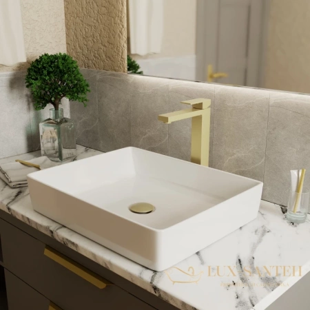 смеситель для раковины d&k bayern.liszt da1512007 высокий, золото матовое