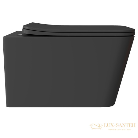 унитаз подвесной aqueduto macio, mac0110, 520*370 безободковый, сиденье с микролифтом, черный матовый
