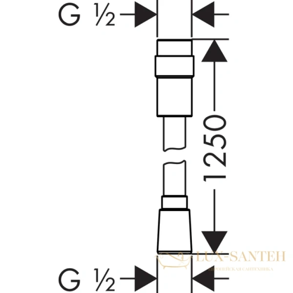 душевой шланг 125 см hansgrohe isiflex 28249000 с регулировкой напора, хром