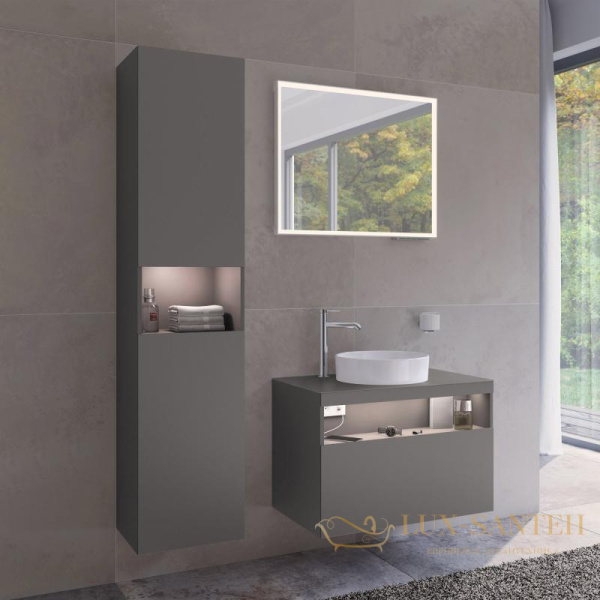 высокий шкаф-пенал keuco stageline, 32831290102, 400x1800x360 мм, к/ф: инокс