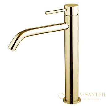 смеситель для раковины fima carlo frattini spillo up, f3031lxsos, золото брашированное