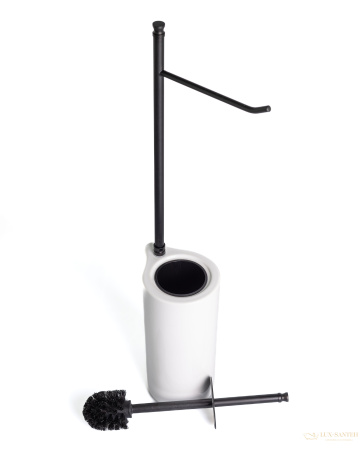 стойка h62 см: бумагодержатель/белый керамический ёрш stil haus hashi, 972(23), чёрный матовый