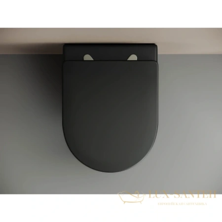 подвесной безободковый унитаз ceramica nova metropol cn4002mb с сиденьем микролифт, черный матовый