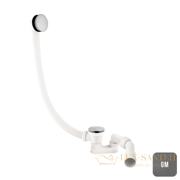 слив-перелив для стандартных ванн almar e096003.gm, слив ø 52 мм, оружейная сталь брашированная pvd