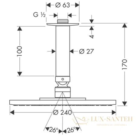 верхний душ hansgrohe raindance s 240 air 27477000