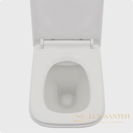 унитаз подвесной безободковый aquame aqm2004, с быстросъемным сиденьем softclose, белый глянцевый