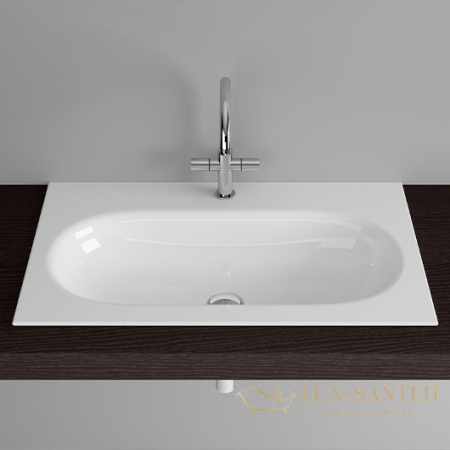 раковина встраиваемая сверху bette comodo a215-000 hlw1 600х495 мм с отверстием под смеситель, белый