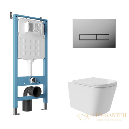 комплект aqueduto aqds151t, инсталляция tecnica novo, панель смыва retangulo, хром, унитаз macio plus, сиденье микролифт, белый