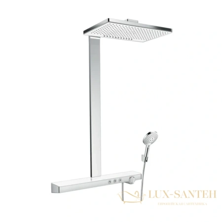 душевая система hansgrohe rainmaker select 460 2jet showerpipe 27109400 с термостатом, белый/хром