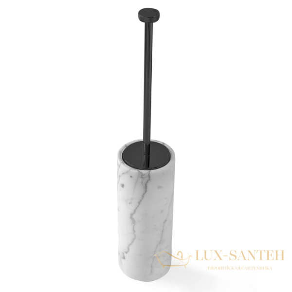 ершик для унитаза напольный 3sc apuana 2.0, ap17acfm, мрамор/никель черный сатинированный