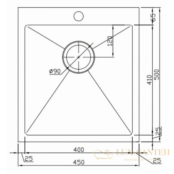 кухонная мойка seaman eco marino smb-4550s.a, нержавеющая сталь