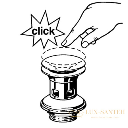 донный клапан viega visign v1 492601 для раковин с переливом, хром глянцевый