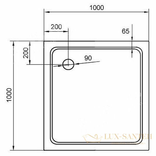 душевой поддон cezares tray smc tray-m-a-100-35-w из стеклокомпозита 100x100, белый