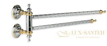 полотенцедержатель двойной stil haus giunone g16(02) поворотный, хром-золото