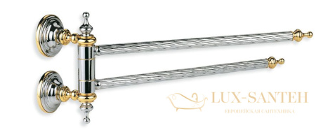 полотенцедержатель двойной stil haus giunone g16(02) поворотный, хром-золото