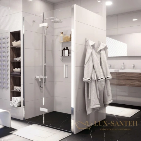 душевая дверь wasserkraft aller white 10h05lwhite распашная 120 см 