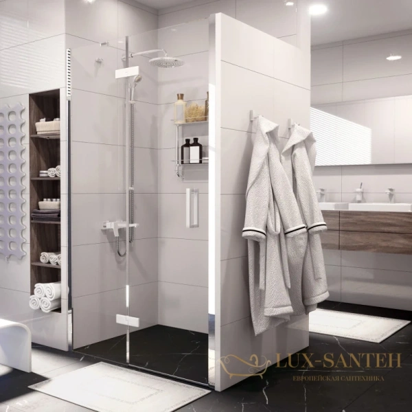 душевая дверь wasserkraft aller white 10h05lwhite распашная 120 см 