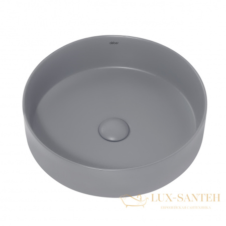 раковина накладная abber bequem ac2109mg, 40х40 см, серый матовый 