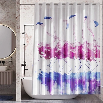 штора wasserkraft lossa sc-81102 для ванной комнаты, белый, голубой, синий, розовый