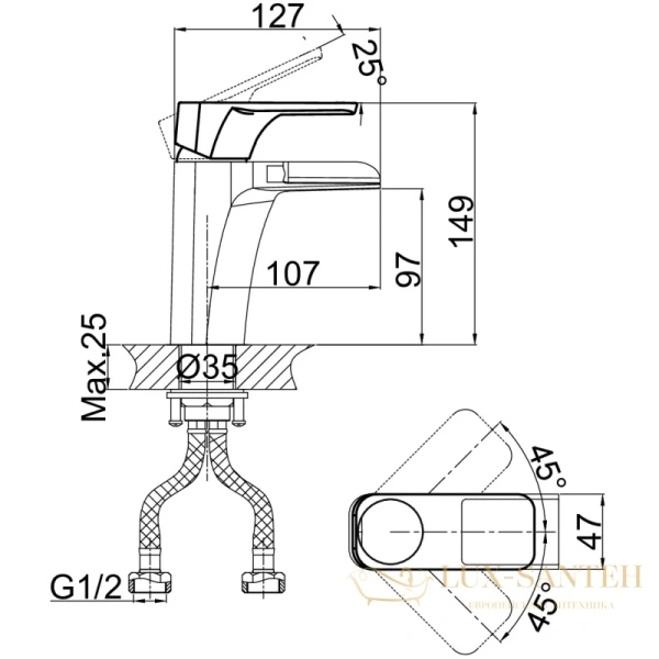 смеситель для раковины d&k berlin.freie da1432801, хром