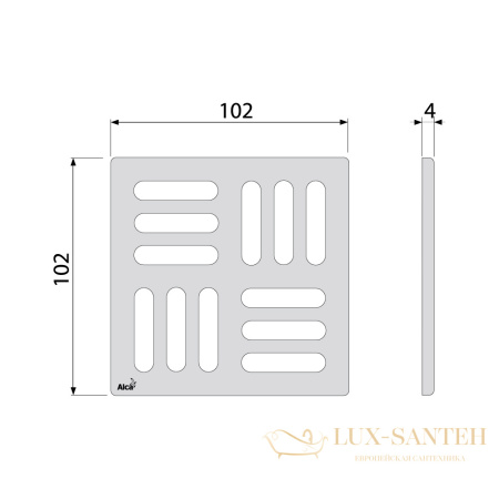 дизайн решетка alcaplast 102×102×4 мм, бронза-antic mpv001-antic