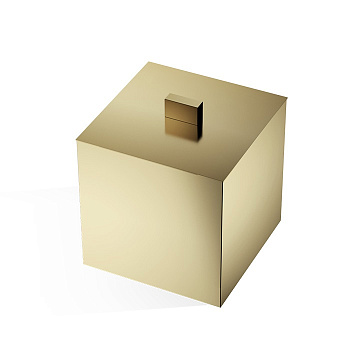 контейнер decor walther cube dw3560 0846582 с крышкой, золото шлифованное