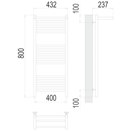 полотенцесушитель водяной terminus аврора 4670078529411 с полкой п16 400x800