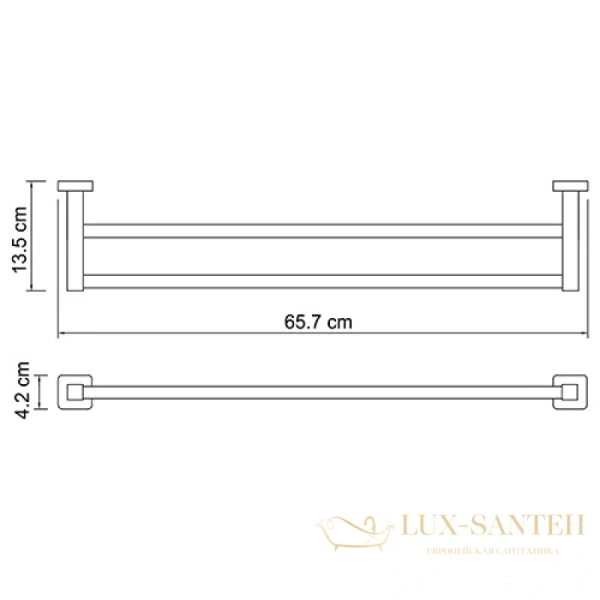 полотенцедержатель wasserkraft lippe k-6540 65,7 см, хром