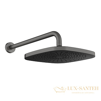 верхний душ 255 мм, с настенным держателем aqueduto chuva aqdschu1045, оружейная сталь