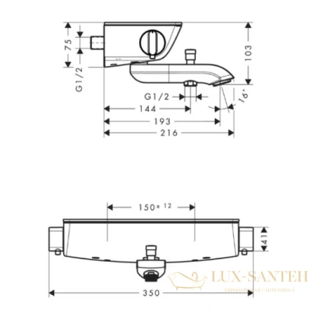термостат hansgrohe ecostat select 13141400 для ванны с душем, хром