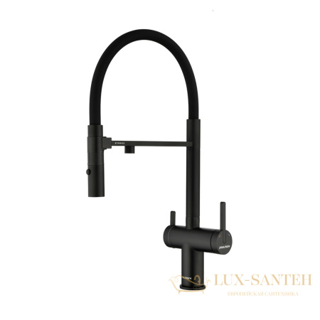 смеситель для кухни под фильтр с гибким изливом paulmark gravity gr213888-an, антрацит