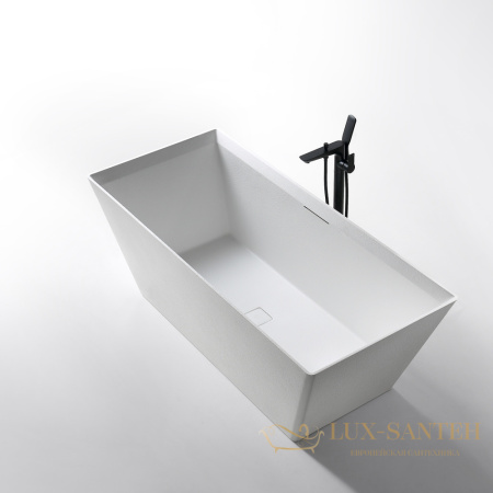 ванна свободностоящая из искусственного камня abber berlin am9912, 170х75х60h см, белый матовый