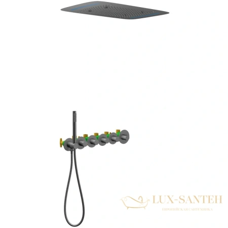 душевой комплект timo saona sx-2319/18sm 680x430 мм, черное золото