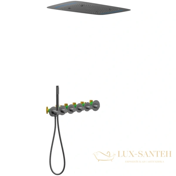 душевой комплект timo saona sx-2319/18sm 680x430 мм, черное золото