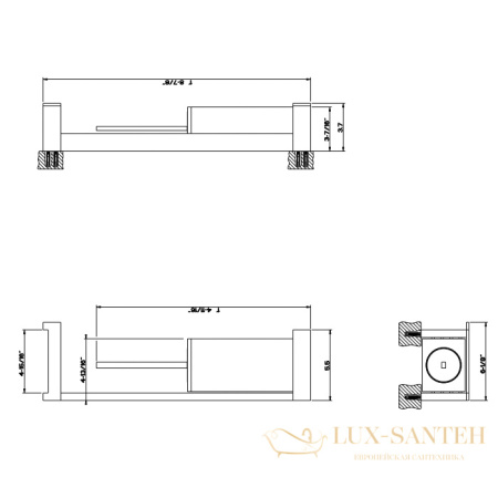 стойка с аксессуарами gessi inverso accessories 20868.727, brass brushed pvd