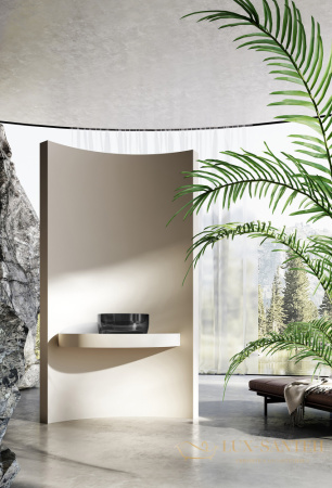 раковина накладная прозрачная abber kristall at2804onyx, 40х40 см, черный