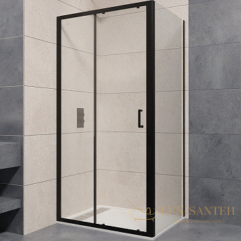душевой уголок rgw passage 410874108-14 pa-74b 100x80, профиль черный, стекло прозрачное