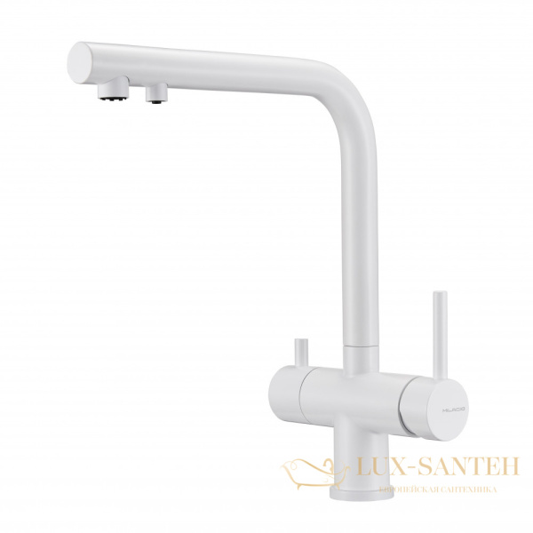 смеситель для кухни под фильтр milacio ultra mcu.559.wh, белый матовый