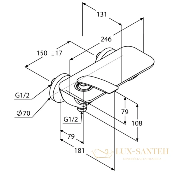 смеситель kludi balance 527100575 для душа, хром