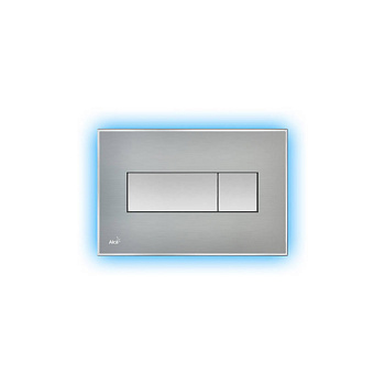 alcaplast кнопка управления с цветной пластиной, светящаяся кнопка сталь матовая, свет голубой m1471-aez111